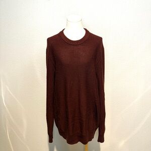 Icebreaker Men's Rust Brown Crew Neck Wool Sweater